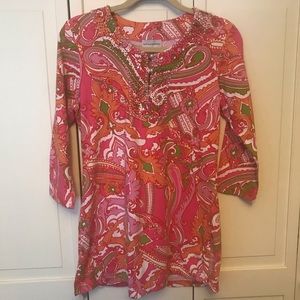 Soft Surroundings Beaded Neck Tunic Size Small